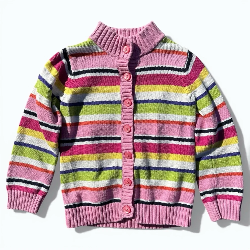 Gymboree Girls Multicolor Striped Cardigan Sweater Size 7 Layering